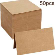 25/50pcs 3.54*3.94inch Blank Kraft Paper Place Cards, Suitable For Wedding, Baptism, Graduation, Birthday Party, Table Number, Accessories, Wedding, Birthday Party Decoration, Business Card - 1pc(random color) - View 8