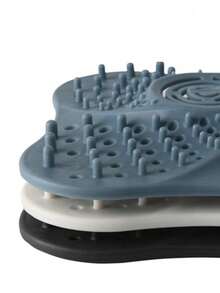 1pc Silicone Bathroom Drain Protector, Hair Catcher With Suction Cup Drain Filter For Shower, Bathtub, Kitchen (White + Black + Blue) - Multicolor - View 7