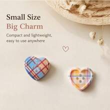 5/10/15pcs Cute Plaid Heart-Shaped Colorful Fridge Magnets, Creative Decorative Magnetic Fridge Stickers, Suitable For Storage Cabinets, Kitchen, Whiteboard, Office, Home Decor And Gifts - Multicolor - View 5
