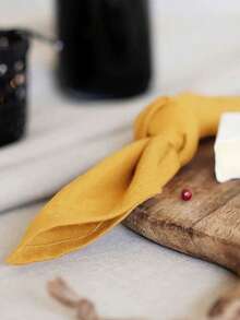 2/6/12Pcs Minimalist Soft Absorbent Yellow Napkins, Modern Table Decor For Restaurant, Home, Party, Festival - Yellow - View 10