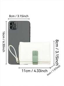Minimalist Contrast Color Short Wallet For Women, Multi-Slot Large Capacity Card Holder, Zipper Coin Purse - Multicolor - View 5