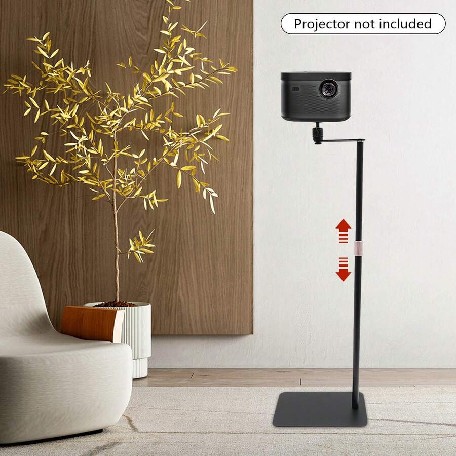 Projector Stand Adjustable Hidden Wall Mount Modern Black Easy Installation Stable Holder Smooth Surface For Home Office Cinema Video Screen Accessories