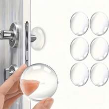 6pcs Set Of Transparent Self-Adhesive Door Stopper Wall Protectors| Noise-Reducing Design, Suitable For Home And Office Use, Easy To Install, Includes 5 Door Stoppers - 6pcs - View 3