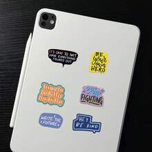 50pcs Motivational English Quote Stickers, Inspirational Positive Words Doodle Decals For Water Bottle Guitar Phone Case, Cute Aesthetic Vinyl Stickers, Personalised Sticker Packs For Kids Teens, Waterproof - 50 Pcs - View 6