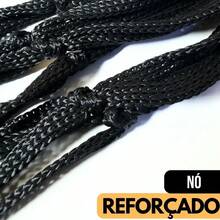 Rede De Dormir Nylon Tarrafa Camping Caça Pesca Varias Cores - Preto - Visão 7