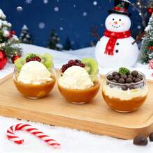 1/10/20/30/40/50/60/80/100pcs Spherical Transparent Mini Dessert Bowl Set, Minimalist Round Belly Design With Outstanding Aesthetics, Easy To Arrange And Display, Suitable For Dessert Table, Banquet Party, Coffee Shop, Bakery Store, Serving Ice Cream, Pudding, Small Desserts, Enhancing Table Atmosphere, Multi-Specification Practical Dessert Container - Clear - View 9