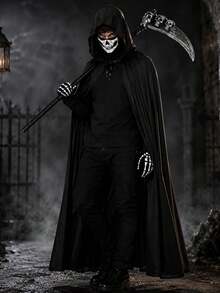 1/4pcs Wizard Vampire Cloak Costume, Halloween Role Play Outfit Props Demon Ghost Costume, Suitable For Men And Women Adults - Multicolor - View 5