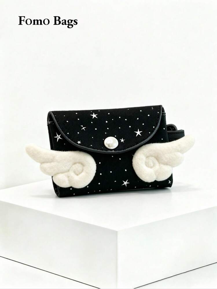 Japanese & Korean Style Niche Design Anime Manga Girl Coin Purse Small Storage Bag Pendant Fashion Personalized Bag, Coin Pouch - Black - View 1