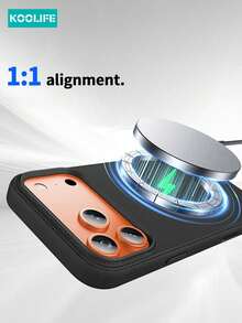 Koolife 1pc Tech Fabric Magnetic Phone Case, PC+TPU Material, Solid Color, Independent Metal Buttons, Lightweight Anti-Scratch Anti-Drop Protective Shell, For IPhone 18 Pro/18 Pro Max/17/17 Pro/17 Pro Max - Black - View 7