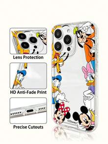 Miniso بطانية هاتف ماركة XDisney، متوافق مع آيفون 17Pro Max/17Pro Air 16ProMax 15Plus 14/13 آبل 17 15Pro 12Pro 11 16Plus، XR آبل ونماذج أندرويد، هدية عطلة للعائلة والأصدقاء - شفاف - مشاهدة 3