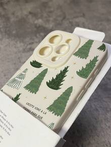 1pc Personalized Christmas Graffiti Christmas Tree Slogan Pattern Beige Eye Full Coverage Anti-Drop Phone Case Compatible With IPhone 16 Pro Max/16/16 Pro/16 Plus/11/15/15 Pro/15 Pro Max/12/13/14 Pro Max/XS/XR/11 Pro/11 Pro Max/12 Pro/12 Pro Max/13 Pro/13 Pro Max/7 Plus/14 Pro/14 Pro Max/14 Plus/7 Plus/8 Plus/8/SE2/12 Mini/13 Mini Soft Shell Anti-Yellowing - Multicolor - View 3