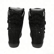New ISA Style 2026 Sneakers, Vintage Casual Round-Toe Shoes For Women. Featuring A Hidden Heel Design. - Black Glitter Diamond - View 3