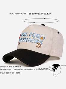 1pc Women's "HERE FOR THE SNACKS" Trucker Hat Adjustable Design Stylish Embroidered Five-Panel Cap Perfect For Casual Wear, Parties Travel - Multi-color - View 9