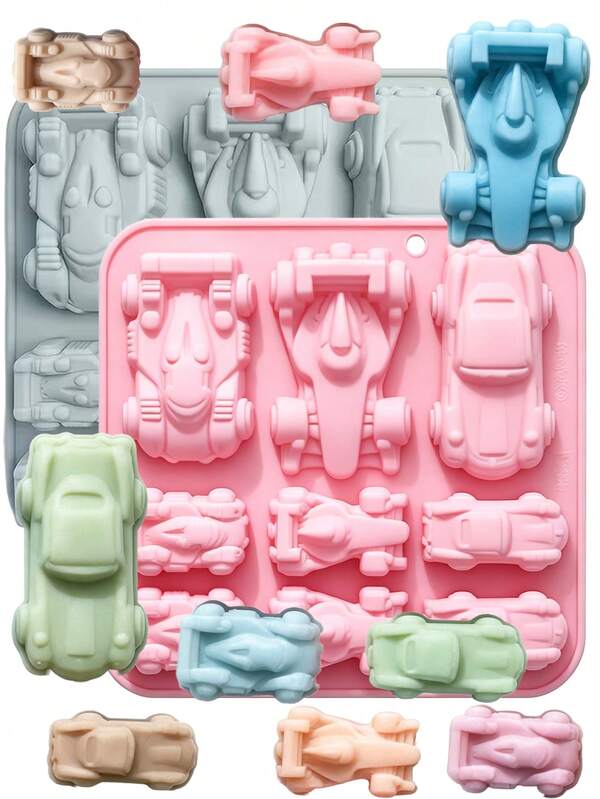 1pc 9-Cavity Racing Car Theme 3D Silicone Soap Mold, Suitable For Making Silicone Molds, Soap, Aromatherapy, Candles And Handmade Soap, Suitable For DIY Resin, Plaster And Crafts, DIY Handmade Soap Making Gift