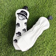 Funny Fisherman Pattern White Golf Club Headcover, PU Material Embroidered Design, Enhanced Club Protection, Golf Accessory - White - View 8