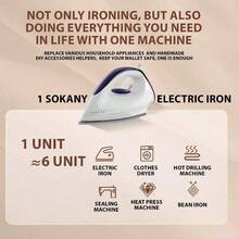 SOKANY 119 Household Electric Iron, 1200W High Power Strong Wrinkle Removal, Ceramic Non-Stick Soleplate, 5-Level Temperature Adjustment, Precise Ironing, Suitable For Home/Clothing Store And More - White - View 4