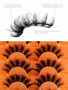 7 Pairs Thick Voluminous Full Lash False Eyelashes, 3D Big Eye Camera-Ready Style - View 4