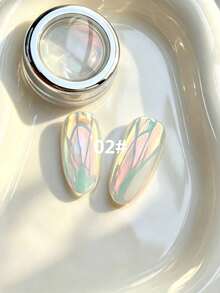 Holographic Nail Powder, Ultra-Fine Mirror Effect Aurora Pigment, Color-Changing Nail Art Powder Sunset Aurora - Multicolor - View 17