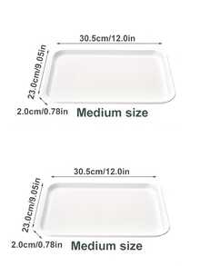 1/2pcs Plastic Trays, Rectangular, Reusable, Durable, White Minimalist Style, Kitchen Supplies, Catering Accessories, Suitable For Home, Business, Party Organizers, Used For Kitchen Countertop, Breakfast Coffee, Snack Fruit Display, Wedding, Holiday Decoration - View 11