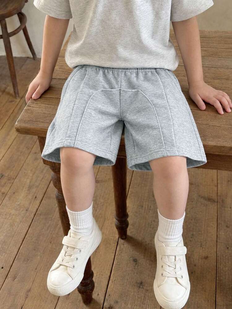 1pc Tween Boys Summer Outdoor Sports Casual Versatile Fitness Basketball Running Straight Leg Shorts - Light Grey - View 11