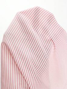 GloMan 男士夏季粉色條紋休閒短袖襯衫，透氣日常上衣，適合居家、戶外海灘度假，送給丈夫的完美禮物，適用萬聖節、聖誕節 - 粉色 - 查看 6