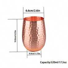 1 PC/2 PCS Copper Patterned Cups, Water Cups, Cups, Copper Water Cups That Blend Classic Craftsmanship, Suitable For Cold Drinks And Daily Drinking, Suitable For Families, Restaurants, Table Decoration, Birthday, Halloween, Christmas Gift Decoration - Bronze - View 5
