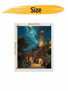 DIY Starry Night Medieval Tower Town (Frameless 8x12 / 16x20 Inches) Paint By Numbers Kit (Acrylic) Arts & Crafts For Adult Beginners, Home Wall Decor, And Holiday Gifts For Relaxing Painting Time - Sets - View 9