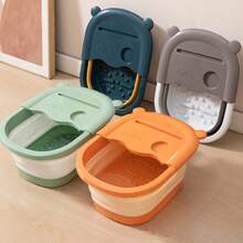 Foldable Foot Soak Tub With Massage Points & Cover, Portable Collapsible Foot Spa Basin, Space‑Saving Foot Bath Bucket For Household Dormitory - One Size - View 5