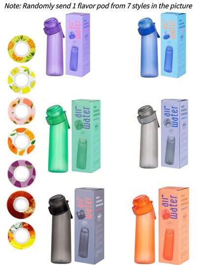 1pc Large Capacity Outdoor Sports Water Bottle, Comes With 1 Random Flavor Capsule, 0 Sugar 0 Calories, Suitable For Hiking, Running, Cycling And Other Outdoor Activities, Birthday Gift Water Bottle