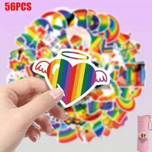 56pcs Rainbow Style Creative Pattern LGBTQ Theme Stickers Suitable For Decorating Laptop Decals, Notebook Cover Stickers, Stickers, Tablet Stickers, Phone, Electronic Product Stickers Decals And Other Smooth Surfaces For Decoration, Gift Wrapping, Or As A Unique Gift For Friends. - 56 Pcs - View 4