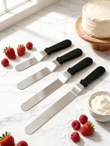 Stainless Steel Cake Scraper Set, Cream Smoothing Tool, Cake Scraper, Suitable For Baking, Pastry, Bread And Dessert Decoration, Cake Making Cream Spreading Tool, Kitchen Baking Accessories, Suitable For Home, Cake Shop, Party, Gift - Multicolor - View 5