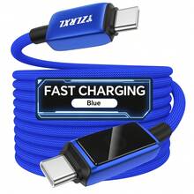 Tzlrxl Braided Fast Charging Cable – 1m/2m Length, Multiple Colors, Compatible With Phones, Tablets & Laptops For Car & Home Use - Blue - View 9