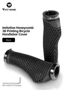 WEST BIKING 3D Printed Bicycle Handlebar Grips Soft Rubber Shock Absorbing Lightweight Waterproof And Non Slip Mountain Bike Accessories - Multicolor - View 13