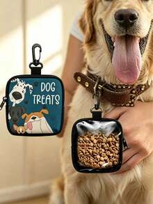 Zippered Dog Training Treat Bag - Portable Polyester Pet Treat Pouch, Suitable For Outdoor Activities And Dog Walking, Colorful Design, Single-Sided Print, One Side Transparent, Essential For Dog Walking | Vibrant Durable Dog Accessory Zipper Bag - Multicolor - View 4