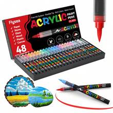 Flysea Brand Acrylic Paint Markers 288/240/168/120/72/60/48/36/24 Colors, Colorful Writing Markers For Painting, Graffiti, Journaling, Marking, Smooth Ink Flow, Comprehensive Color Classification, Stackable Colors, Strong Coverage, Felt Tip Pen Stationery Set, Suitable For Canvas, Rock Painting, Wood, Stone, Glass, Ceramic, Fabric Painting, DIY Crafts, Back To School Supplies, Perfect For Artists - Multicolor - View 7