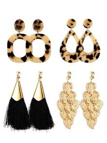 Xiacheng 1/4 Pairs Women Raffia Earrings Set For Women,Boho Bohemian Summer Beach Vacation Party Jewelry,Lightweight Dangle For Daily Wear - Multicolor - View 8