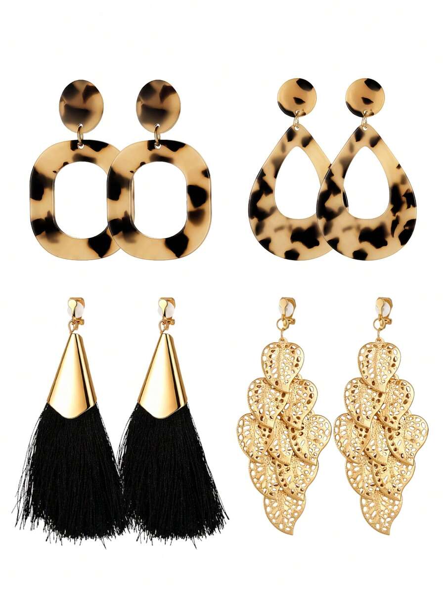 Xiacheng 1/4 Pairs Women Raffia Earrings Set For Women,Boho Bohemian Summer Beach Vacation Party Jewelry,Lightweight Dangle For Daily Wear - Multicolor - View 1