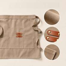 1 قطعة/3 قطع/5 قطع مريلة خصر قصيرة للجنسين مع 3 جيوب، مريلة قماشية خفيفة مقاومة للماء والبقع والزيوت لخدمة المطاعم - متعدد الألوان - مشاهدة 7