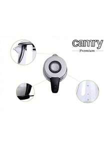 CAMRY Glass Electric Kettle, Glass Tea Kettle, 1.7L Water Kettle - LED Illumination, Boil-Dry Protection, Auto Shut-Off, White - EU E Type Plug(220-240V) - View 11