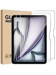 2pcs High Definition Tempered Glass Screen Protector, Compatible With IPad Air 11-Inch (2024) / Pro 11-Inch (2020-2021) / 10th Gen (10.9-Inch) (2022) / Air 13-Inch (2024) / 6th Gen (9.7-Inch) / 7th Gen (10.2-Inch) / Mini 4/5/6 - Clear - View 2