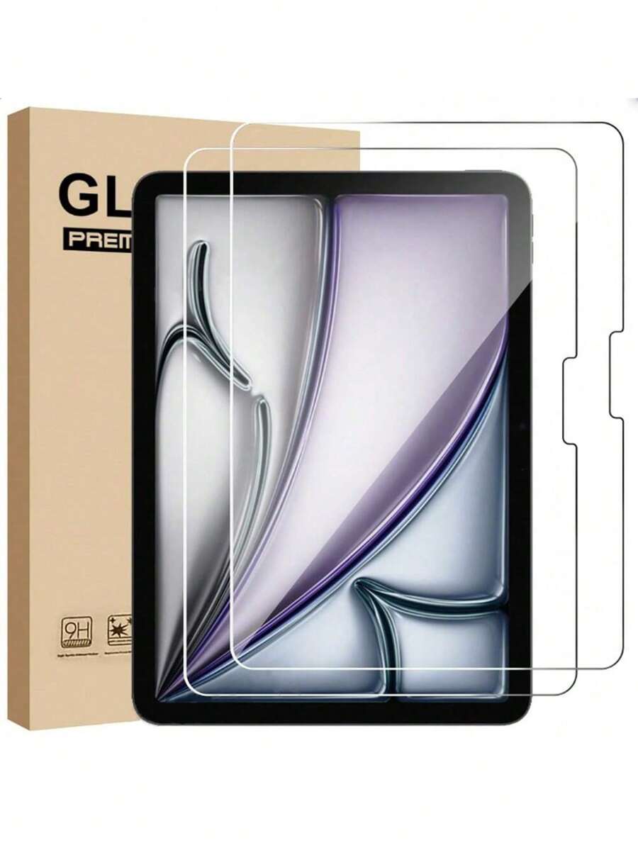 2pcs High Definition Tempered Glass Screen Protector, Compatible With IPad Air 11-Inch (2024) / Pro 11-Inch (2020-2021) / 10th Gen (10.9-Inch) (2022) / Air 13-Inch (2024) / 6th Gen (9.7-Inch) / 7th Gen (10.2-Inch) / Mini 4/5/6
