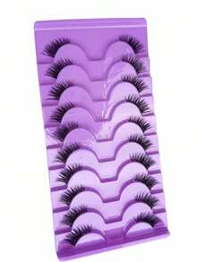 10Pairs Natural Looking False Eyelashes, Lengthening, Fluffy, Soft, Delicate, Lively, Cute, Transparent Stem, Very Realistic, Suitable For Daily Use, Light Makeup, Dates, Sweet, Makeup Eyelashes - View 5