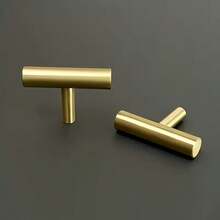 6/12/24pcs Gold T-Shaped Drawer Pulls, Metal Drawer Handles, Suitable For Vanity, Cabinet, Door - Modern Home Decor Hardware, Suitable For Kitchen And Bathroom - Gold - View 6