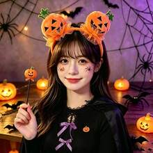 1 buah/Ikat Rambut Bentuk 3D, Bando Renda Jala Bordir Wajah Hantu, Aksesori Foto Suasana Pesta Liburan - MultiWarna - View 2