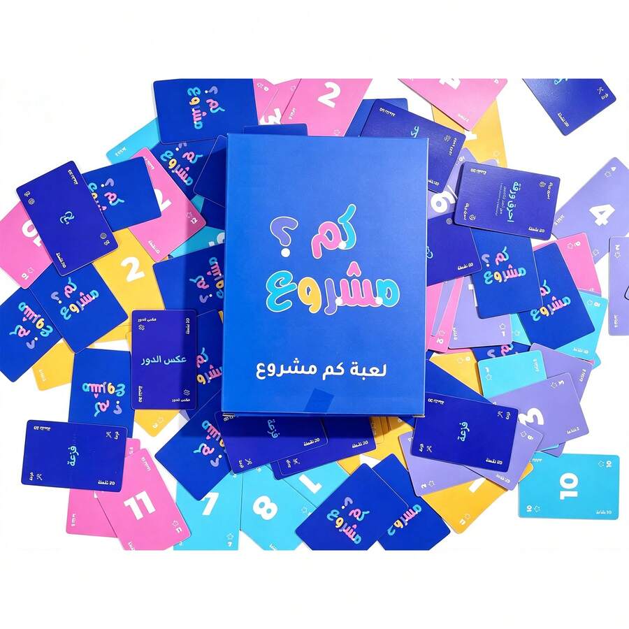 Arabic Card Game, High Quality, Durable, Group Game, Suitable For Parties, Board Game, Family And Friends Group Fun, Durable Cardboard Material, With Arabic Text, Interactive Group Game - Blue - View 1