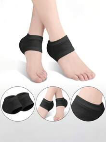 3 Pairs Black Sports Heel Foot Protection Socks, Sweat-Absorbing Soft Winter Moisturizing Anti-Cracking Foot Care Socks - Black - View 6