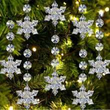 Christmas Clear Acrylic Pendant Snowflake Icicle Water Drop Decoration For Xmas Tree Winter Party Acrylic Ice Pendants - Multicolor - View 4