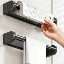 1pc Space-Saving Towel Rack, Suitable For Small Rental Kitchens, Self-Adhesive Wall And Under-Cabinet Paper Towel Holder, No Drilling Easy Installation, Can Hold Kitchen Paper Towels And Cleaning Cloths - Multicolor - View 11
