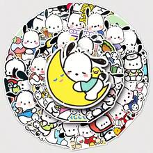 Sanrio Pachacco Cartoon Stickers - Cute Pastel Design For Skateboard, Phone Case, Luggage | High-Adhesion Material For Adorable Bath And Daily Scenes | Mixed Colors, Non-Repeating Characters Cartoon Stickers - Multicolor - View 2
