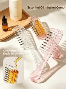 Scalp Oil Dispensing Comb, Hair Root Serum Applicator, Refillable Hair Treatment Comb, Massage Roller Teeth Hair Comb, Home Scalp Care Tool, Liquid Hair Oil Distribution Comb, Portable Hair Essential Oil Applicator - Upgraded Version - View 2